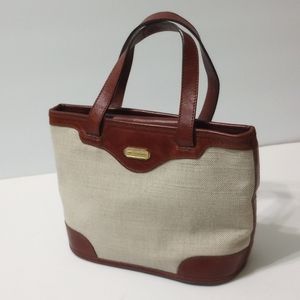 Brahmin Vintage Canvas and Leather Mini Tote